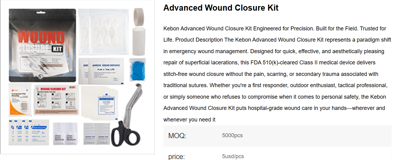 Kebon Launches Advanced Wound Closure Kit: Stitch-Free, FDA-Cleared Emergency Wound Care for Professionals and Adventurers Alike